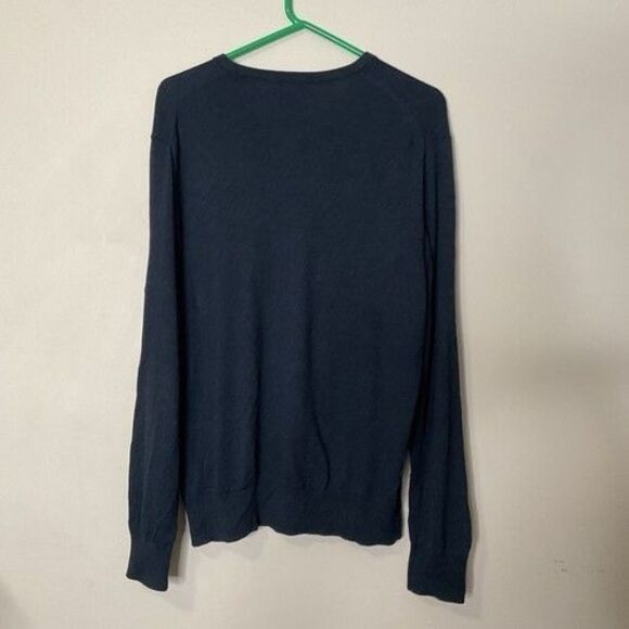 Banana Republic Silk/Cotton/Cashmere V-Neck Preppy Sweater Men Size L Blue - Picture 6 of 10